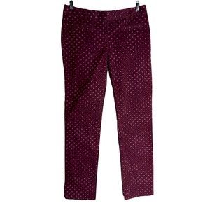 NWT Ann Taylor LOFT Polka Dot Marisa Pants Size 2 Straight Ankle Fitted Chino